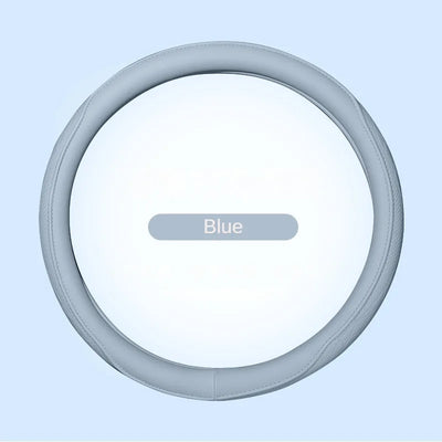 Nappa Leather Steering Wheel Cover 15 Inch (38cm) – Perforated, Non-slip, Breathable, Universal Fit