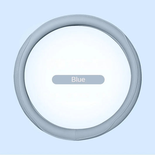 Nappa Leather Steering Wheel Cover 15 Inch (38cm) – Perforated, Non-slip, Breathable, Universal Fit