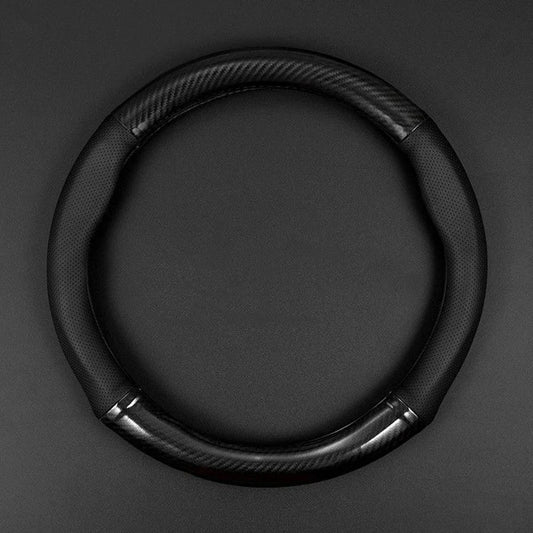 Universal Carbon Fiber Leather Steering Wheel Cover – 38CM (15 Inch), Anti-Slip & Breathable