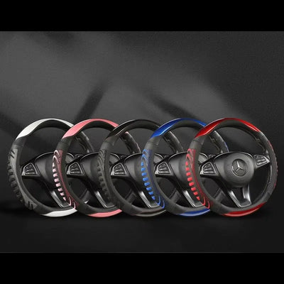 Three-Dimensional Honeycomb Steering Wheel Cover – Durable Leather with Anti-Slip Lining, Universal 37–38cm (14.5–15 Inch)