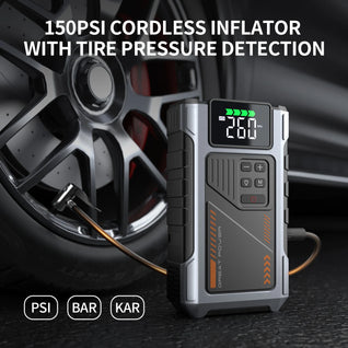 3000A Car Jump Starter with 150 PSI Tire Inflator – Gas up to 7.5L, Diesel 6.5L
