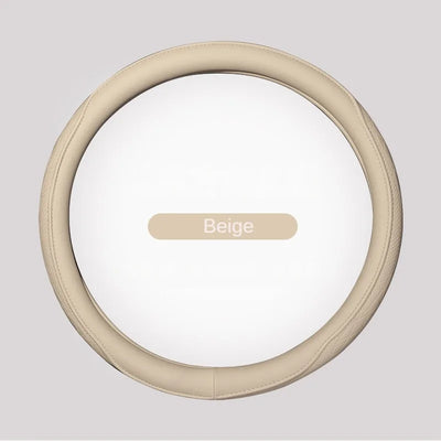 Nappa Leather Steering Wheel Cover 15 Inch (38cm) – Perforated, Non-slip, Breathable, Universal Fit