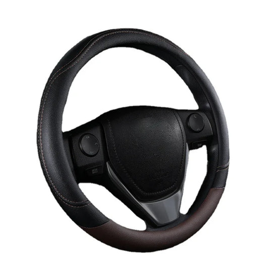 PU Leather Steering Wheel Cover – Universal, Anti-Slip, All-Season