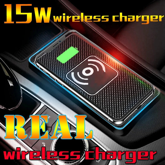 15W Wireless Car Charger Pad – Fast Qi Charging, Non-Slip