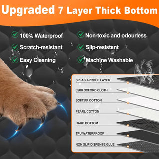 Waterproof Dog Car Seat Cover Hammock for Back Seat with Mesh Window