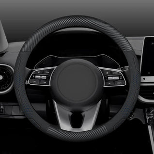 15 Inch Carbon Fiber Suede Steering Wheel Cover – Anti-slip, Breathable, Universal Fit (38cm)