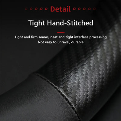BMW Steering Wheel Cover – Carbon Fiber Leather, Anti-Slip, Universal 38cm (15 Inch), Compatible with 3/5/7 Series, X1, X3, X5, X7, M Models