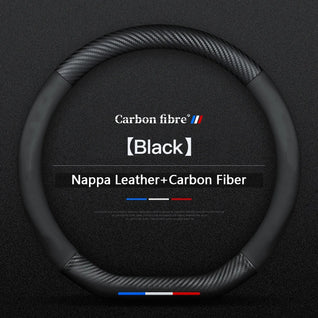BMW Steering Wheel Cover – Carbon Fiber Leather, Anti-Slip, Universal 38cm (15 Inch), Compatible with 3/5/7 Series, X1, X3, X5, X7, M Models