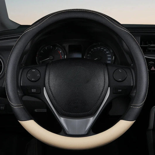 PU Leather Steering Wheel Cover – Universal, Anti-Slip, All-Season