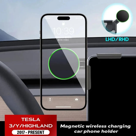 15W Wireless Charging Phone Holder For Tesla Model 3/Y/Highland& BYD Atto 3