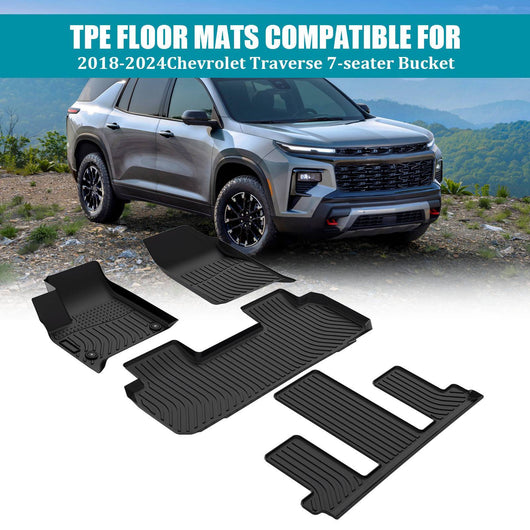 TPE Floor Mats for Chevy Traverse 7-Seat 2018–2024