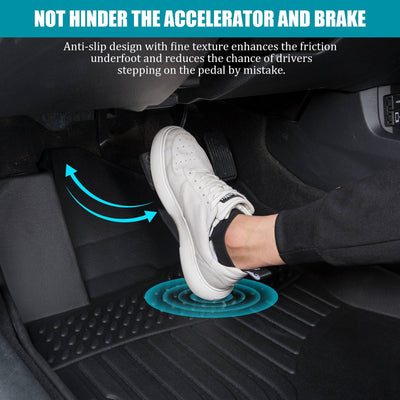 Car Floor Mats For 17-20 Hyundai Elantra No Fit GT All-Weather TPE Rubber Black