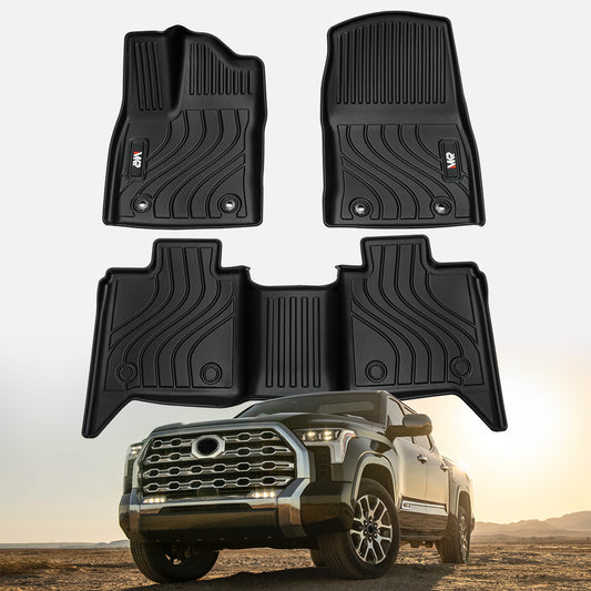 TPE Front And Rear Row Floor Liners Floor Mats Fit For Toyota Tundra CrewMax Cab 2022-2025