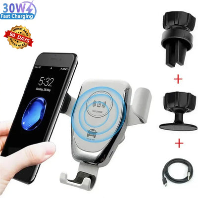 30W Gravity Car Wireless Charger – Air Vent Phone Holder