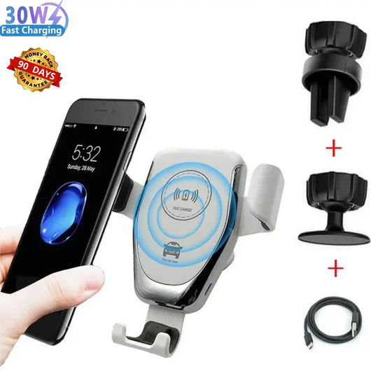 30W Gravity Car Wireless Charger – Air Vent Phone Holder