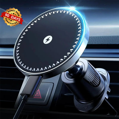 15W Magnetic Car Wireless Phone Charger – Air-Vent Mount (Supports up to 30W Output)